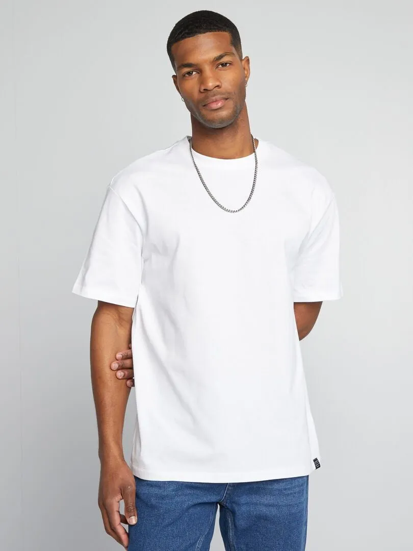 CAMISETA DE ALGODóN LISA  BLANCO