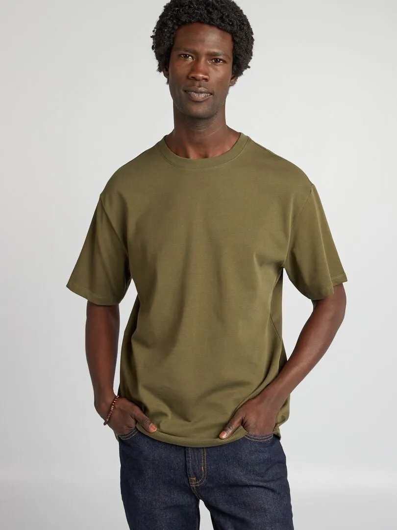CAMISETA DE ALGODóN LISA  KAKI