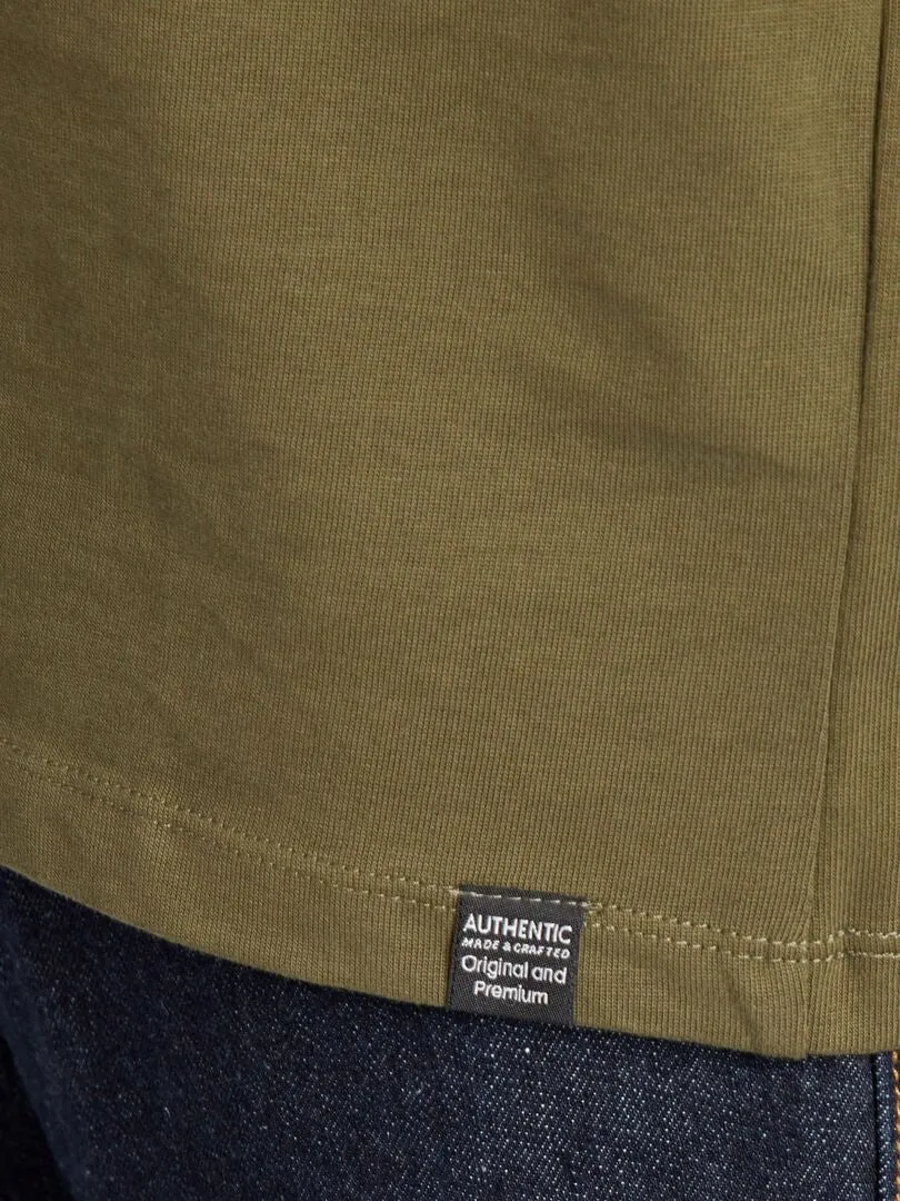 CAMISETA DE ALGODóN LISA  KAKI