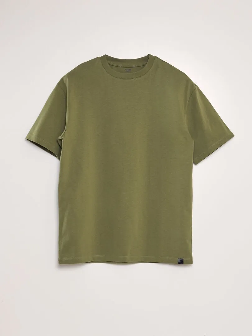 CAMISETA DE ALGODóN LISA  VERDE