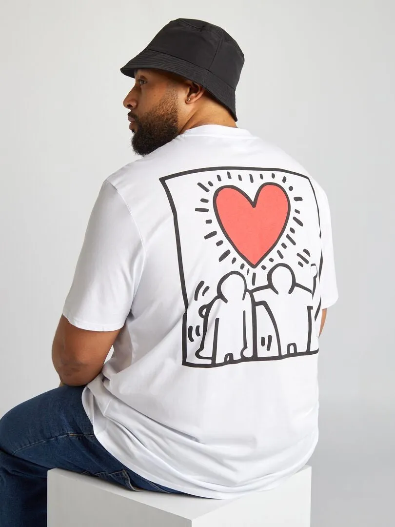 CAMISETA DE CUELLO REDONDO 'KEITH HARING'  BLANCO