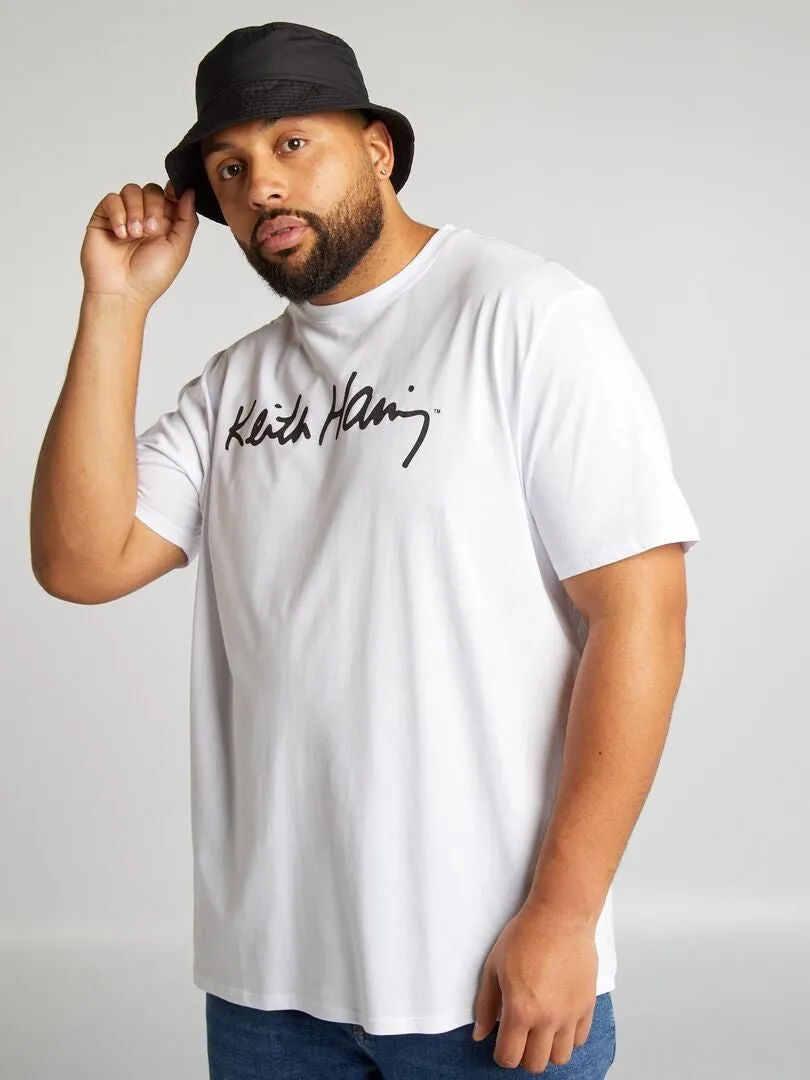 CAMISETA DE CUELLO REDONDO 'KEITH HARING'  BLANCO