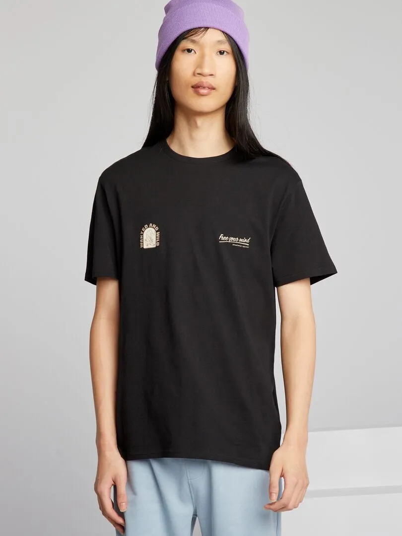 CAMISETA DE PUNTO CON CUELLO REDONDO  NEGRO