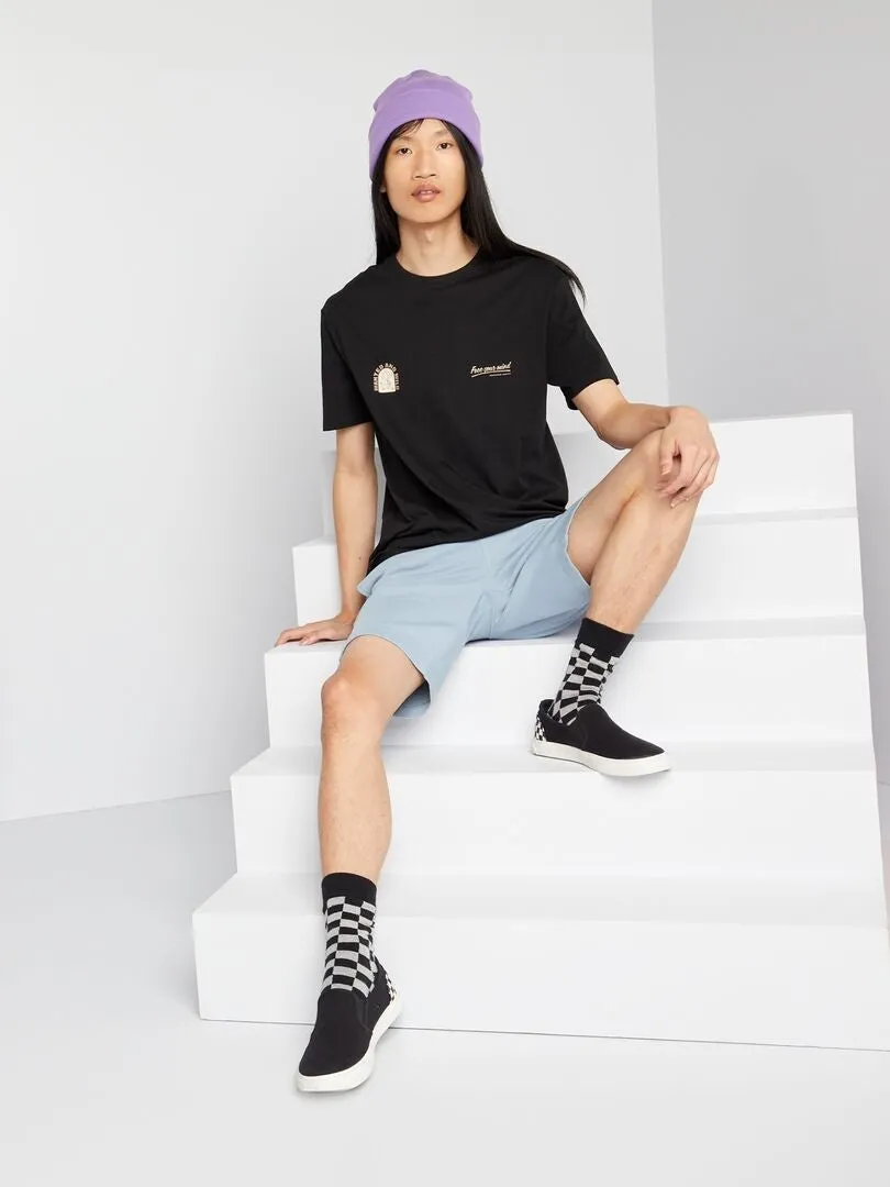CAMISETA DE PUNTO CON CUELLO REDONDO  NEGRO