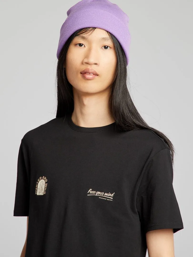 CAMISETA DE PUNTO CON CUELLO REDONDO  NEGRO