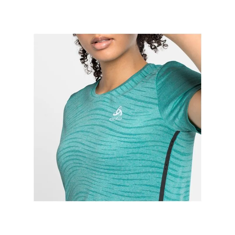 CAMISETA DE RUNNING ODLO ZEROWEIGHT ENGINEERED CHILLTEC (SIESTA MELANGE) MUJER