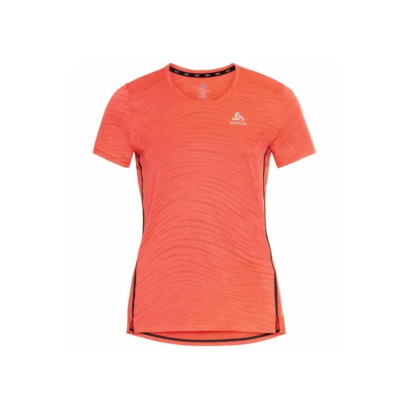 CAMISETA DE RUNNING ODLO ZEROWEIGHT ENGINEERED CHILLTEC (SIESTA MELANGE) MUJER