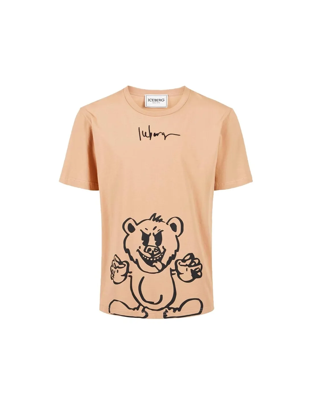 Camiseta marrón con oso impreso