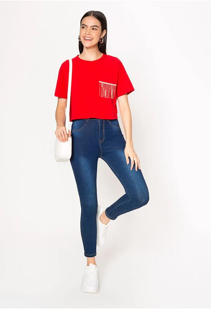 Camiseta para dama con bolsillo