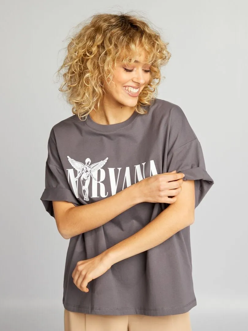 CAMISETA 'NIRVANA'  GRIS