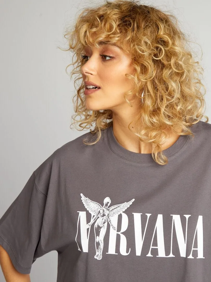 CAMISETA 'NIRVANA'  GRIS