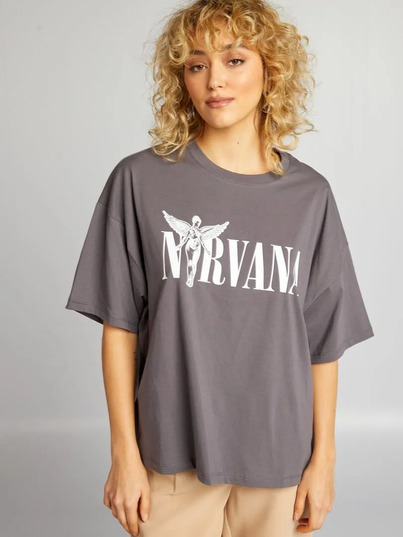 CAMISETA 'NIRVANA'  GRIS