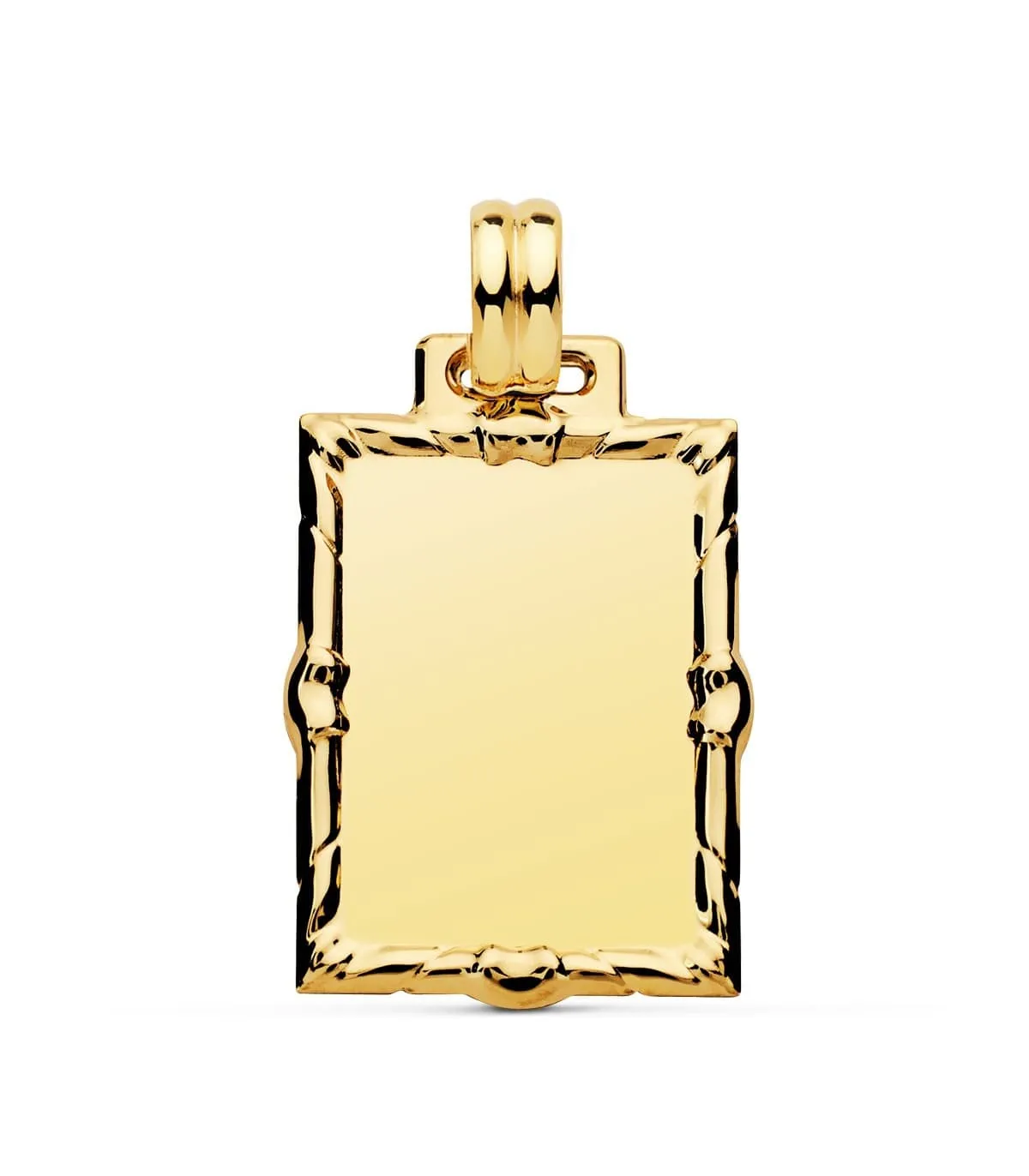 Chapa rectangular Colgante Oro 18K 26 mm