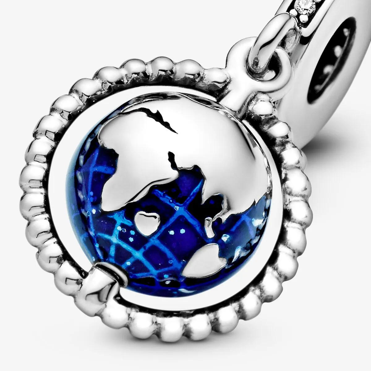 CHARM COLGANTE EN PLATA DE LEY GLOBO GIRATORIO  PANDORA