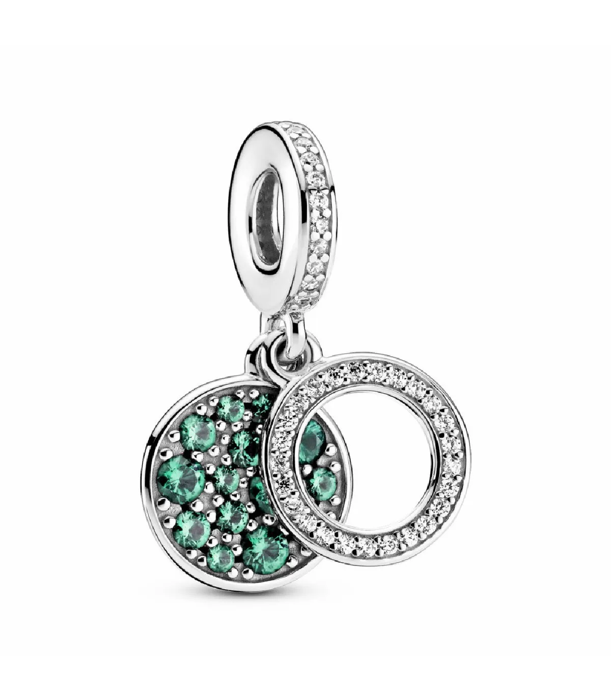 CHARM COLGANTE PANDORA DOBLE DISCO VERDE BRILLANTE  799186C02
