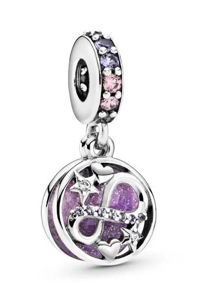 charm pandora  colgar estrellas brillantes y corazón