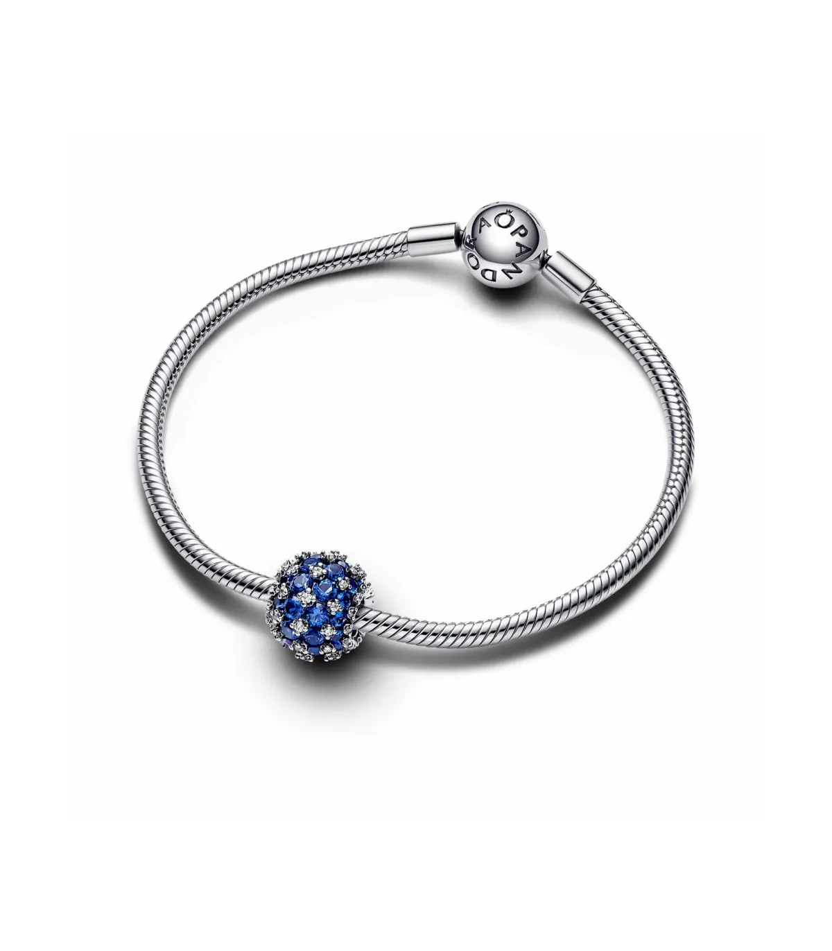 CHARM PANDORA REDONDO AZUL CON PAVé BRILLANTE  792630C02