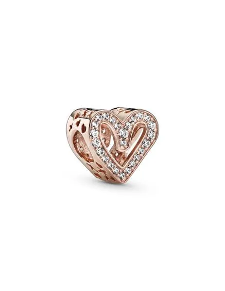 charm pandora rose filigrana corazón brillante