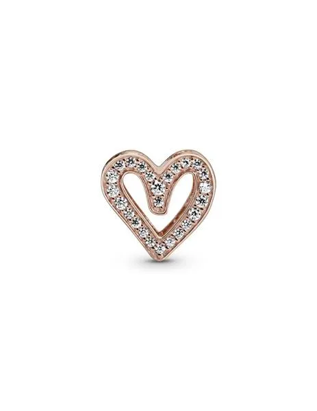 charm pandora rose filigrana corazón brillante