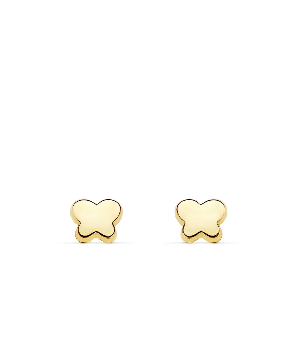 Clous d'oreilles bébé papillons Or jaune 18k Lisses