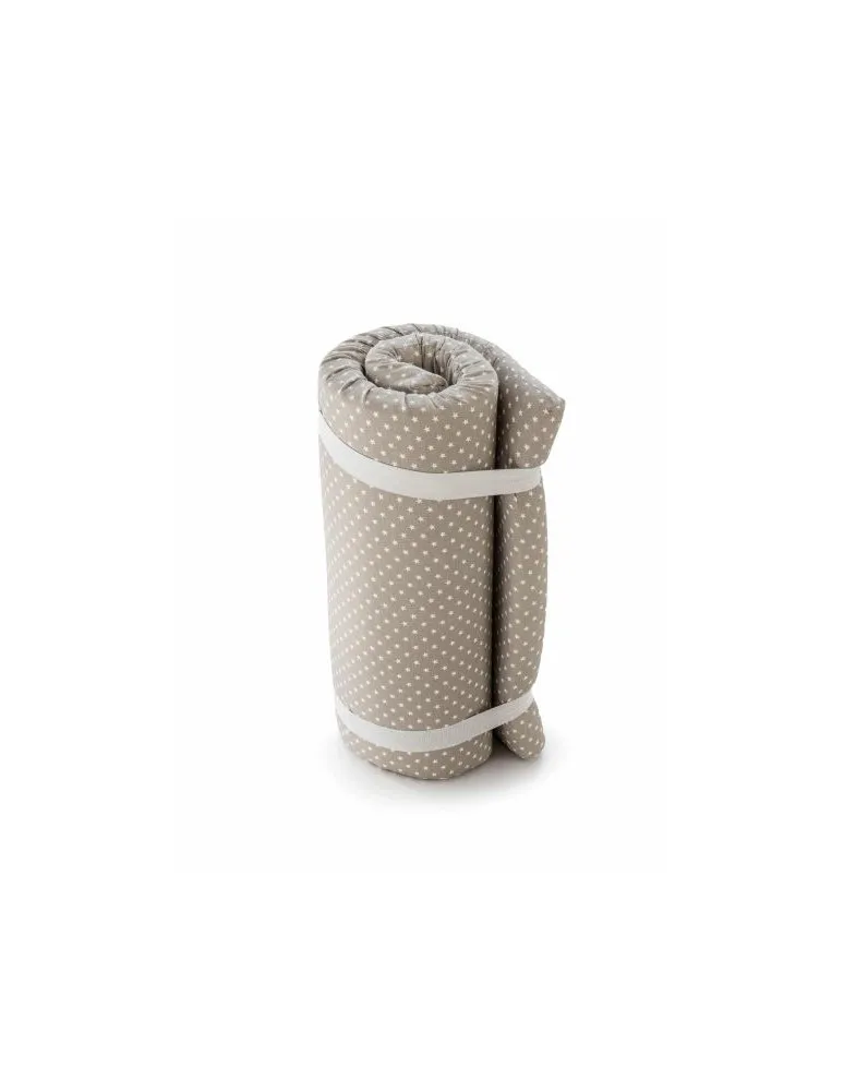 COLCHON CUNA VIAJE ENROLLABLE  GRIS ESTRELLA