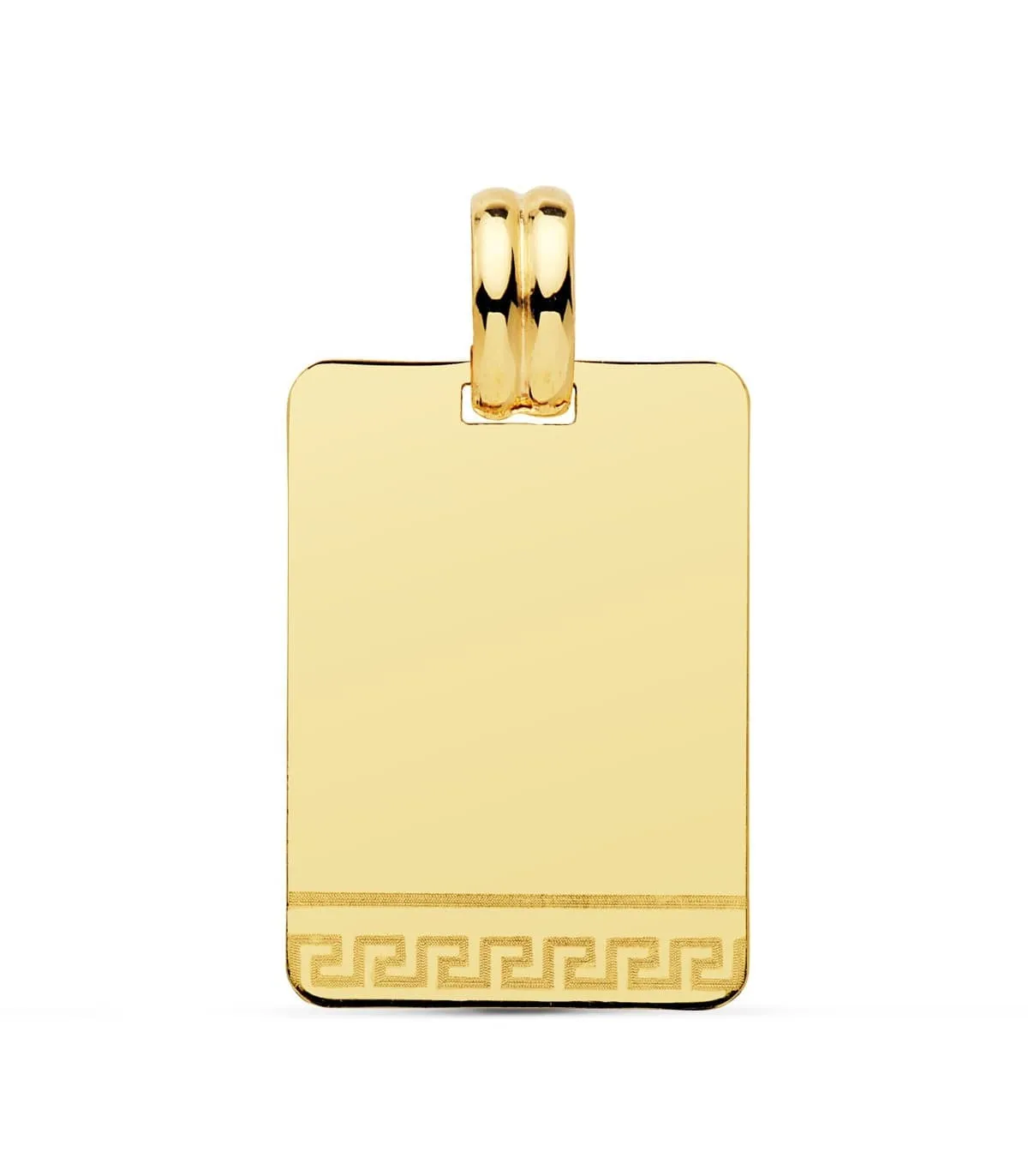 Colgante Chapa Oro 18K 24 mm Rectangular greca