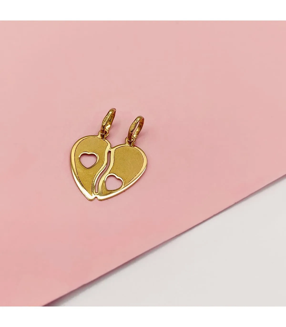 Colgante Corazón Partido Oro 18K