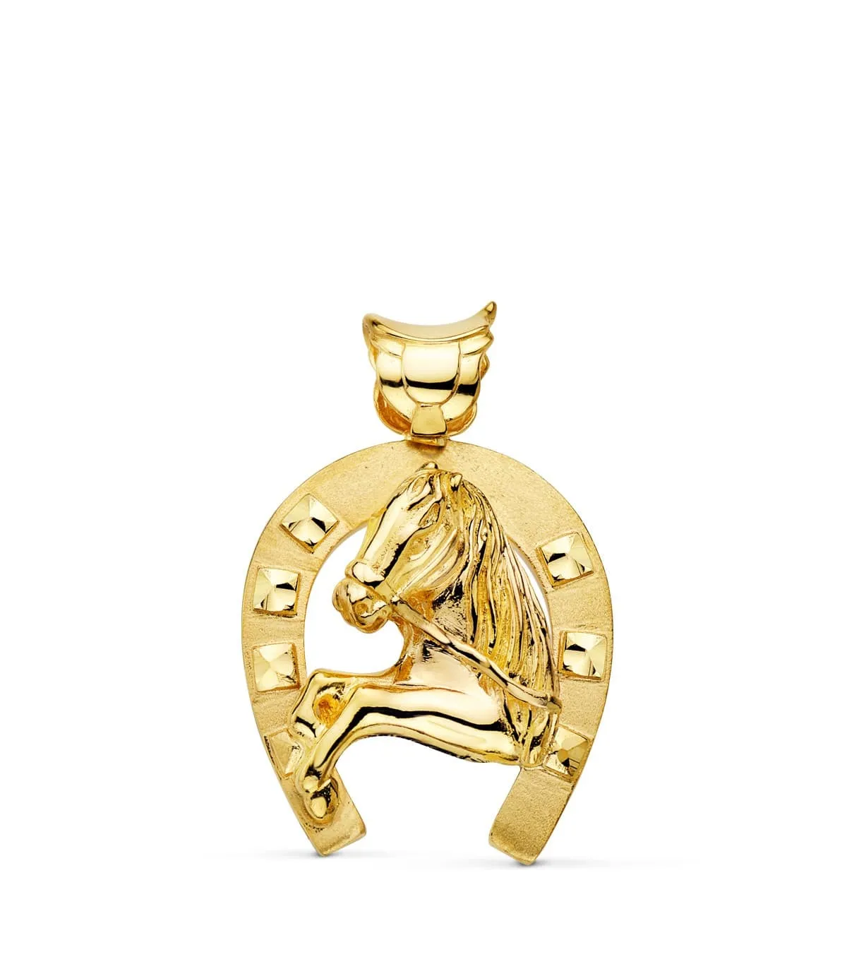 Colgante Herradura Silueta Caballo Oro 18K 40mm