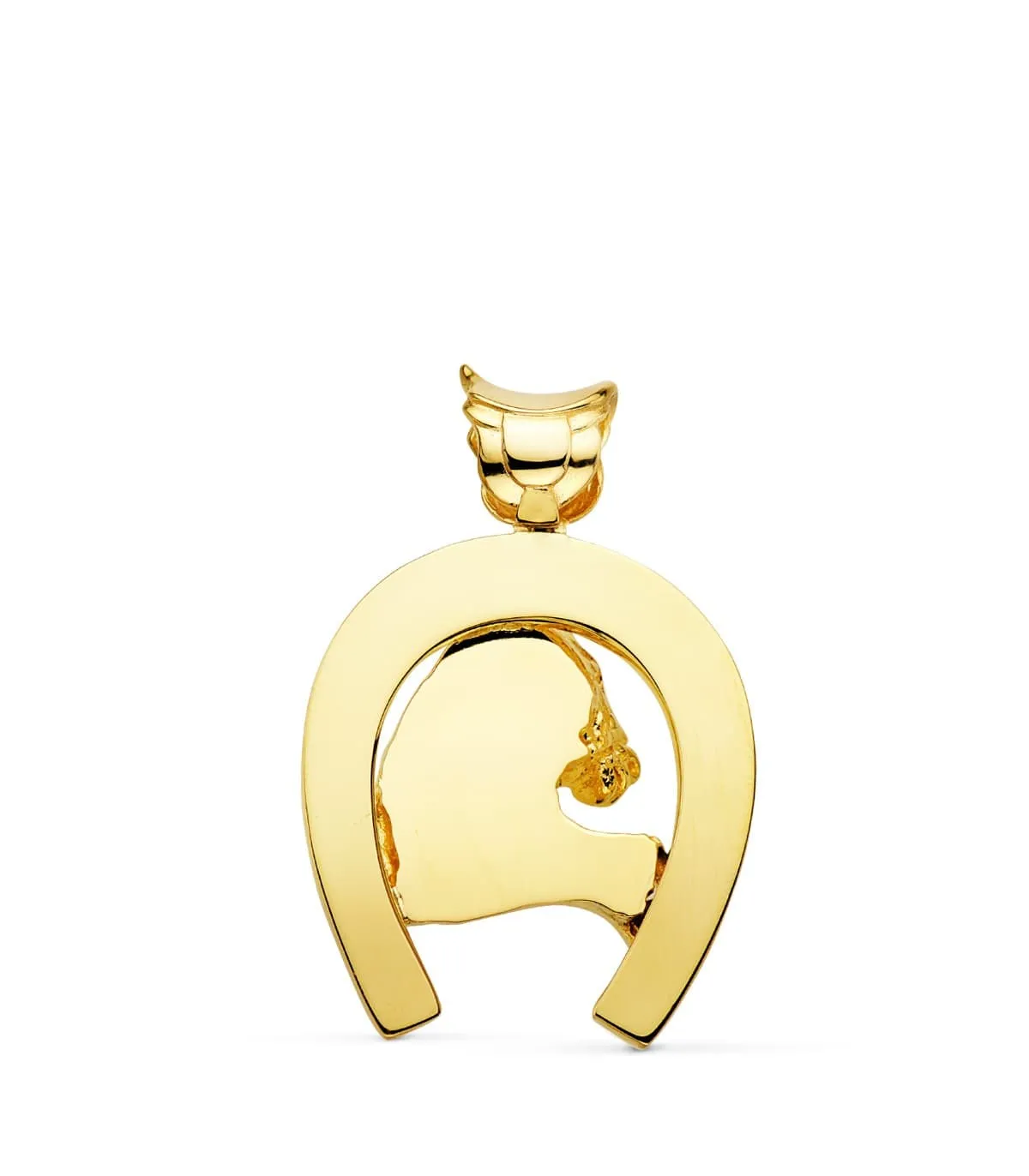 Colgante Herradura Silueta Caballo Oro 18K 40mm