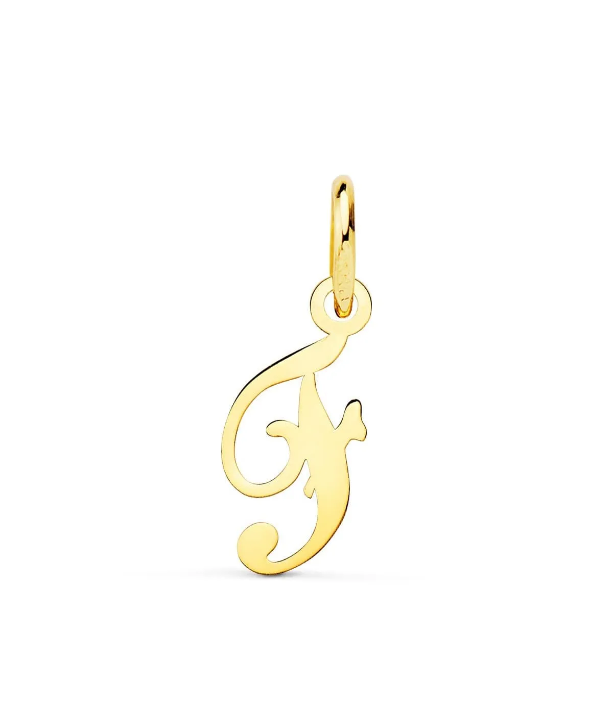 Colgante inicial F oro amarillo 18k
