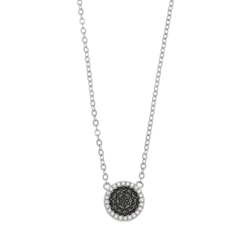 Colgante Plata con zirconitas blancas y negras