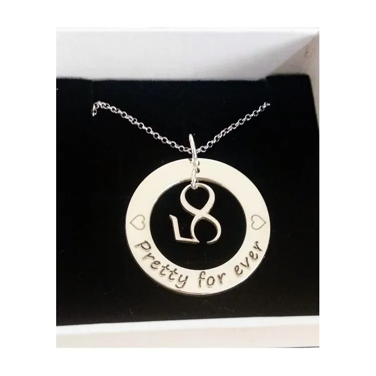 Colgantes aniversarios + cadena en plata de ley personalizable