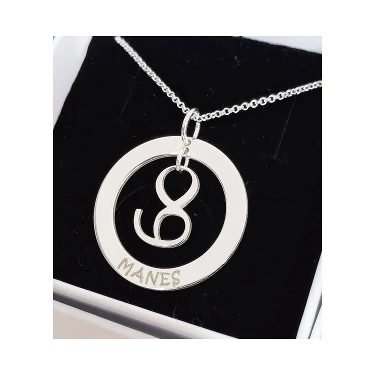 Colgantes aniversarios + cadena en plata de ley personalizable