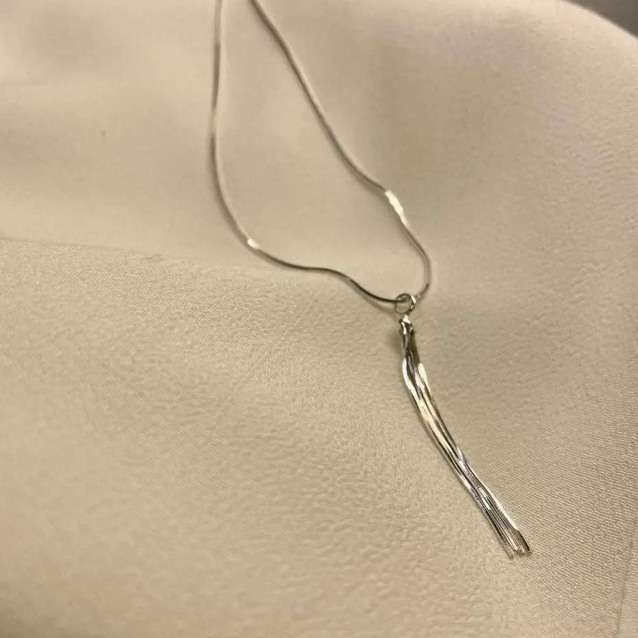 Collar cola de rata látigo plata
