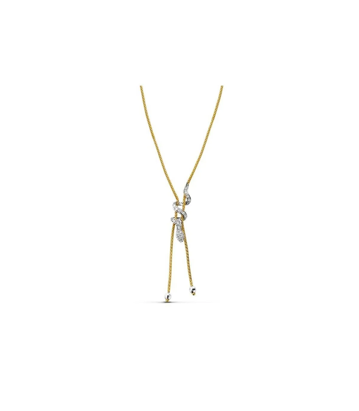 Collier or bicolore 18k White Snake