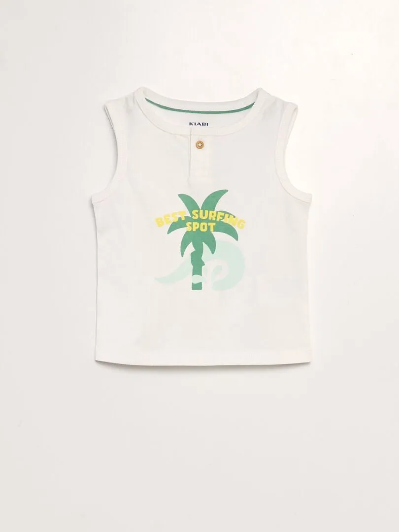 CONJUNTO DE CAMISETA + SHORT  2 PIEZAS  BLANCO