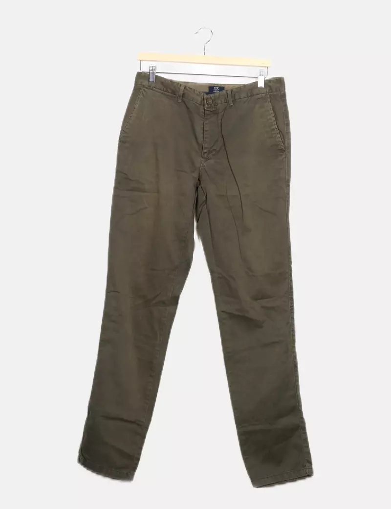 Cortefiel Pantalón chino verde