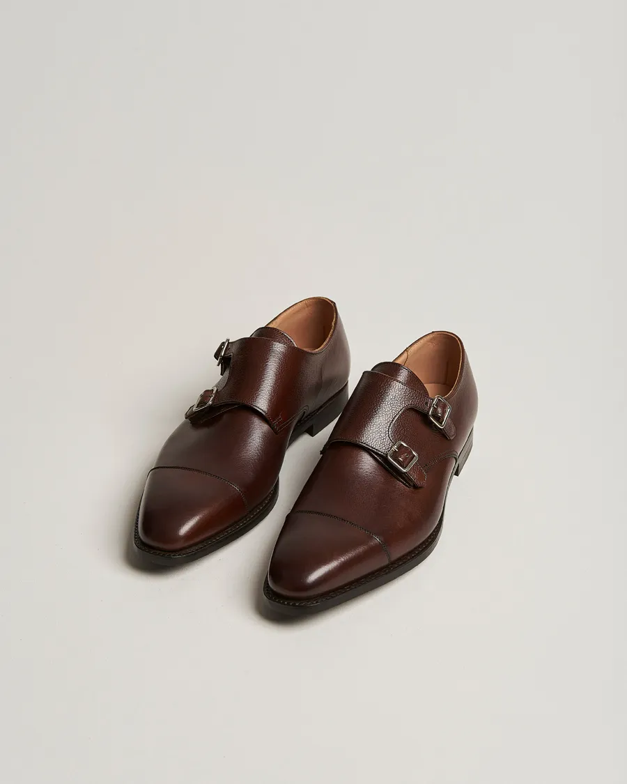 Crockett & Jones Lowndes Monkstrap City Sole Dark Brown Calf