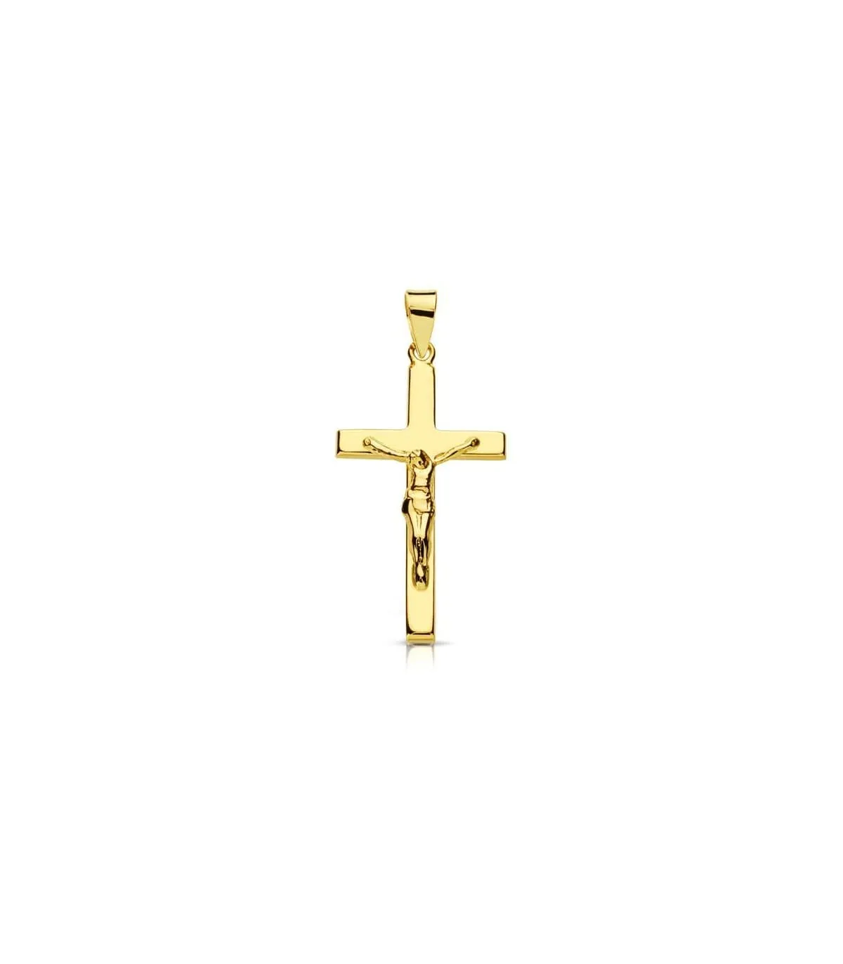 Croix Christ bâton rectangulaire 18K 25mm