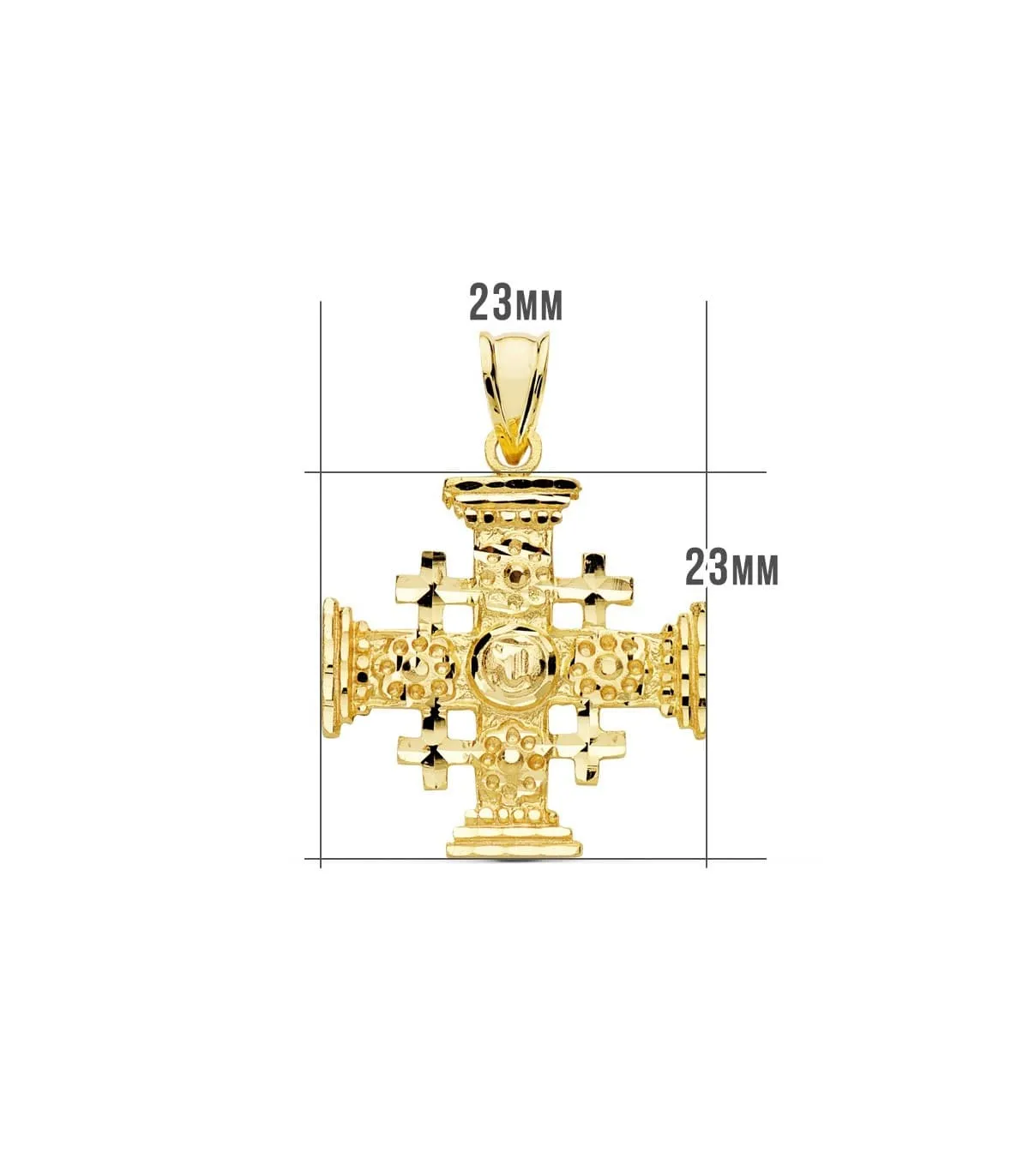 Croix Jérusalem Or jaune 18K 23 mm