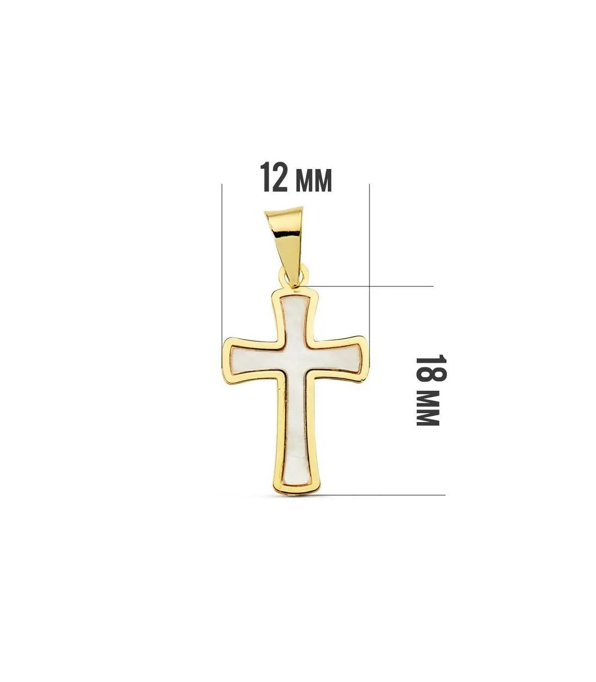 Croix nacrée or jaune 18K