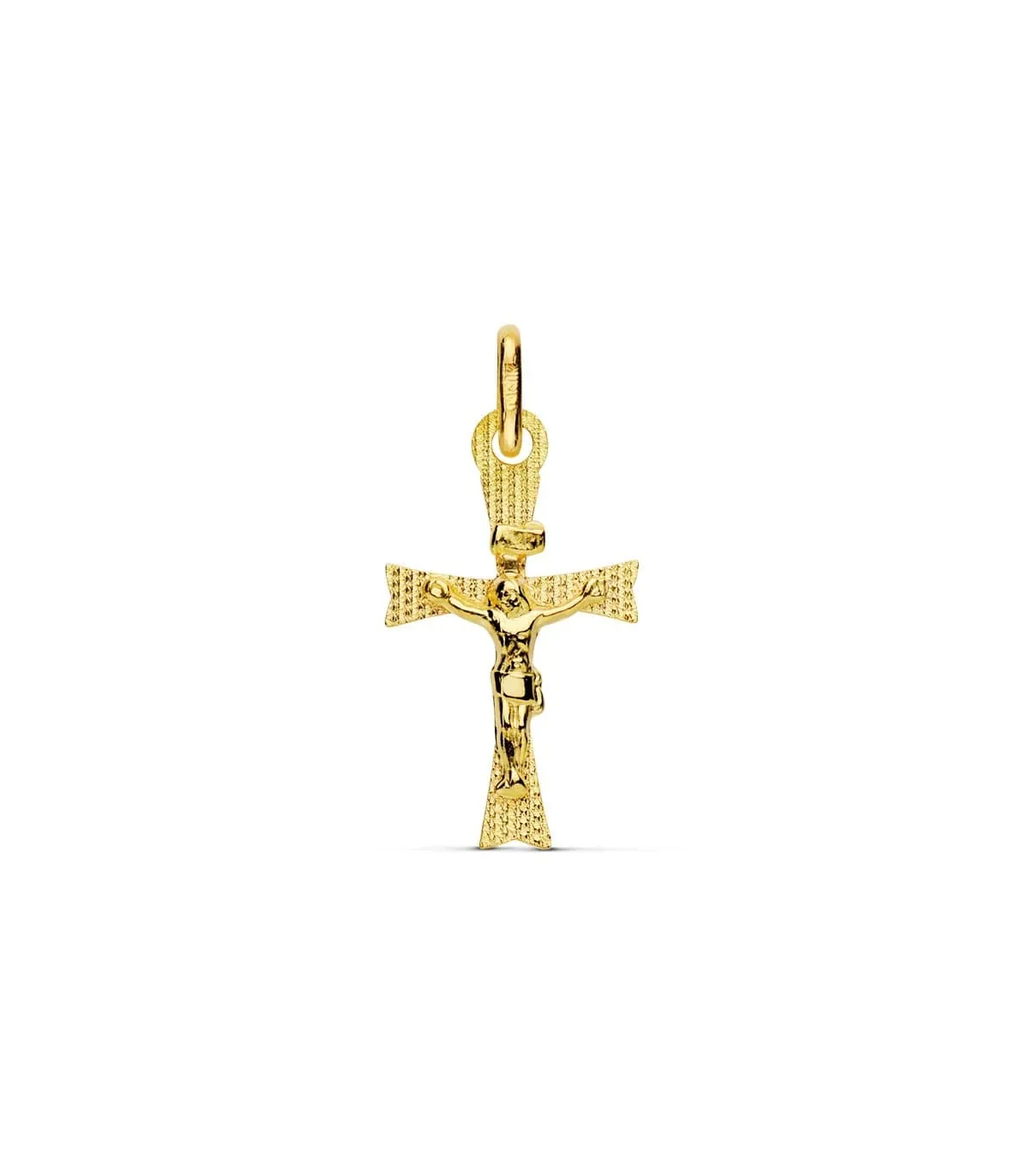 Croix Plate Christ Or 18K 22 mm Laser