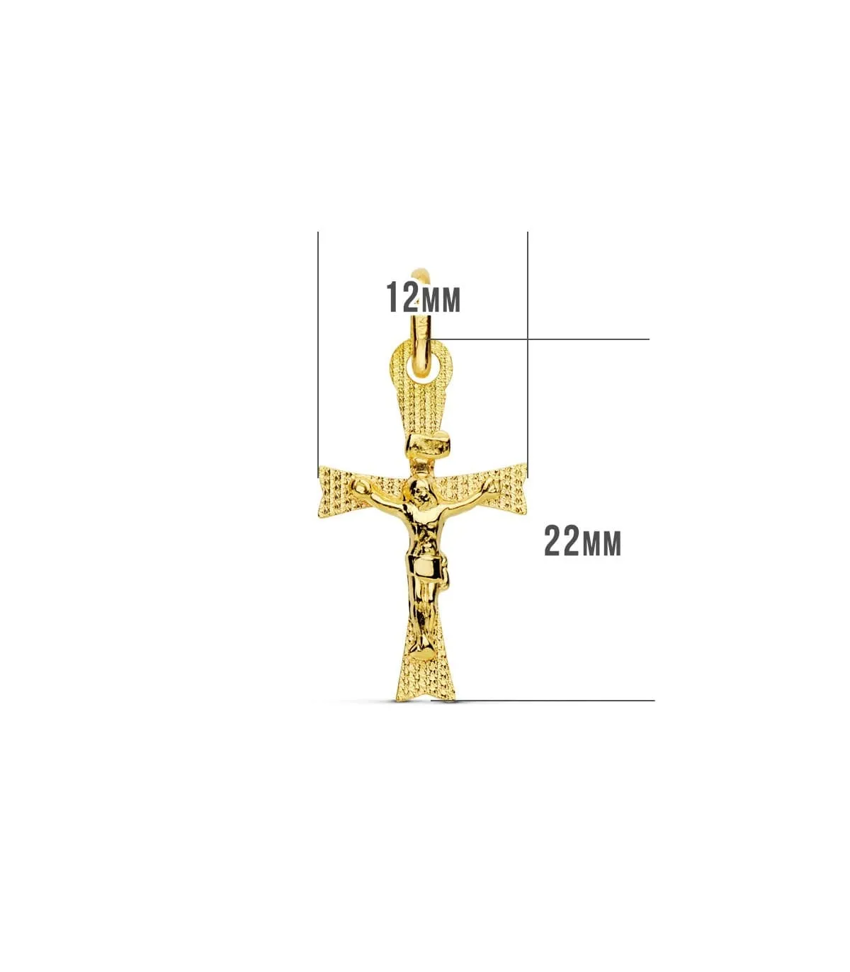 Croix Plate Christ Or 18K 22 mm Laser
