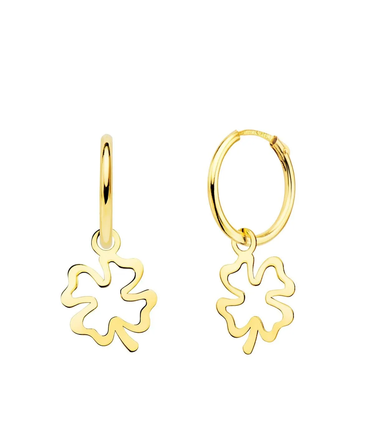 Créoles Trèfle Or Jaune 18k