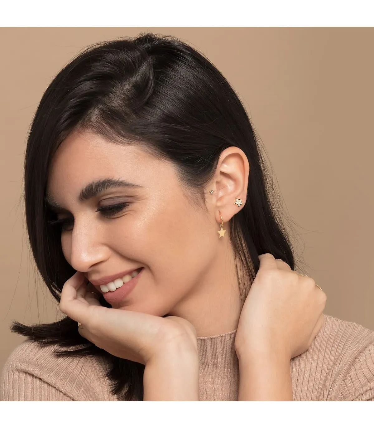 Créoles Étoile Or Jaune 18k