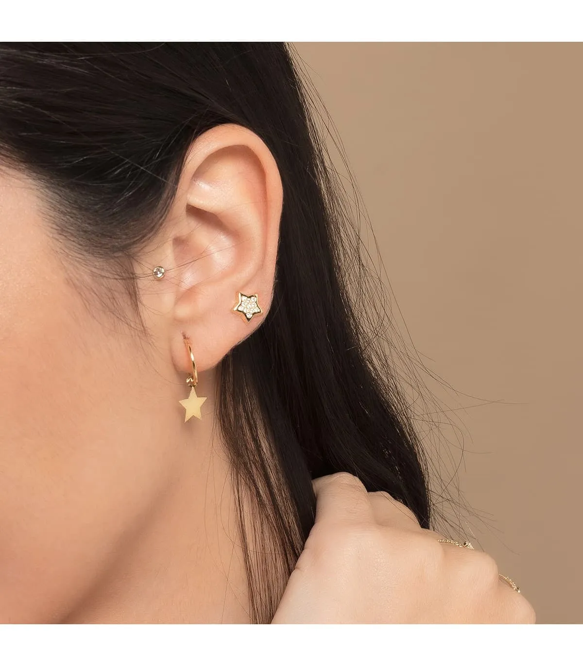 Créoles Étoile Or Jaune 18k