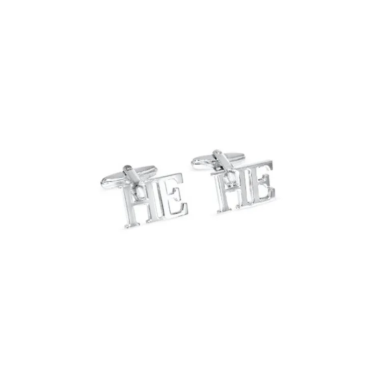 Gemelos 2 Iniciales en plata de ley