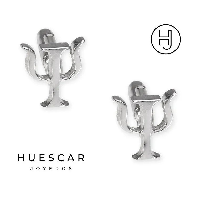 Gemelos insignia psicología en Plata de Ley