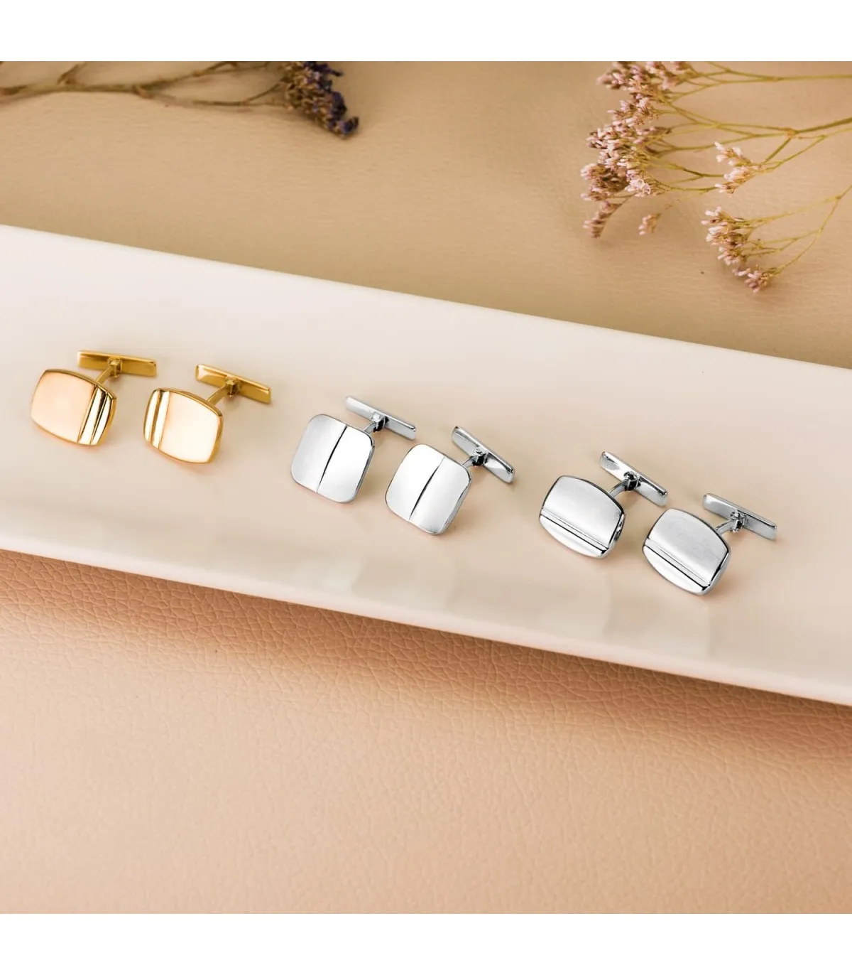 Gemelos Logan Oro Blanco 18K