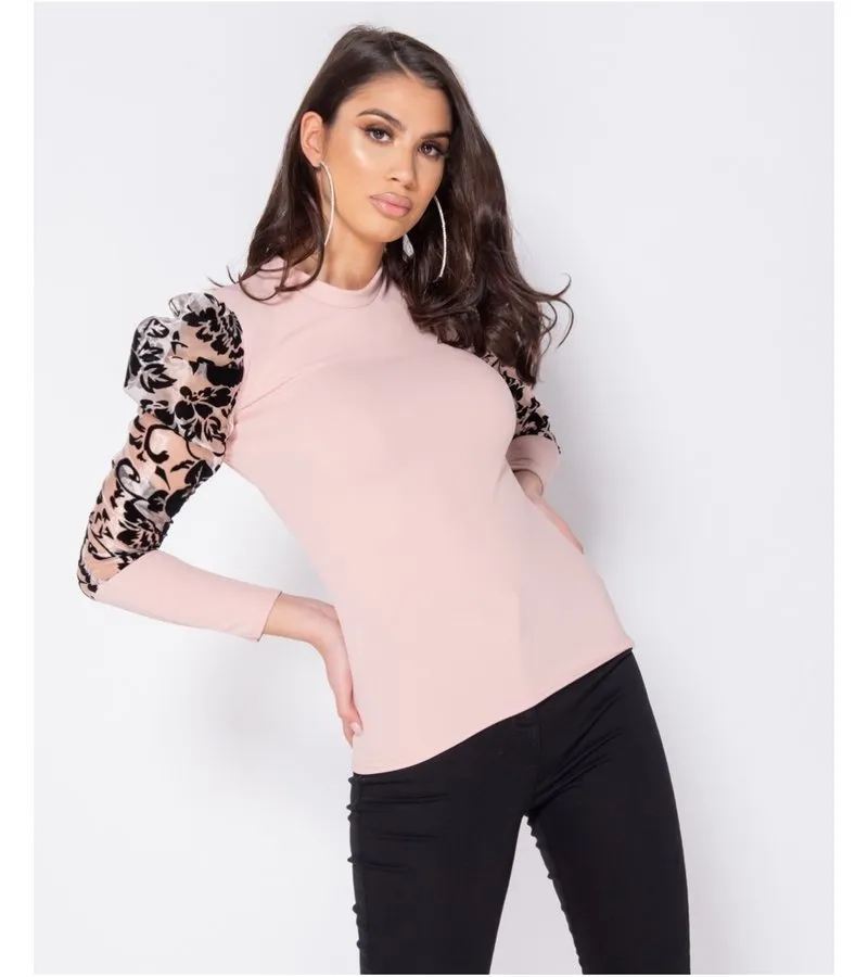 IMPRESIóN FLOCK ORGANZA ESCARPADO DE CUELLO ALTO SIN MANGAS  MUJERES  ROSA